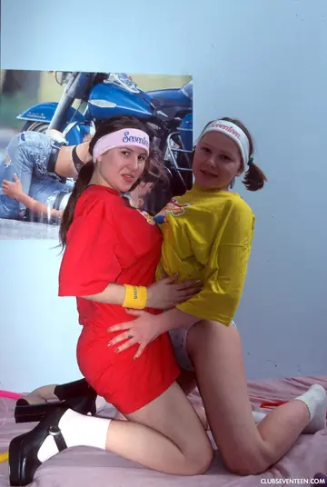 Thick Lesbians with Big Tits Share a Dildo in Panties and Socks