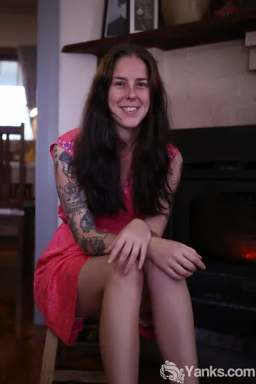 Busty Brunette MILF Undresses and Uses a Dildo on Hairy Pussy