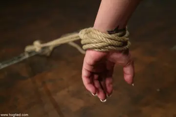 Kylee King – Brunette Suspended Upside Down in Ropes Spreads Her Pussy
