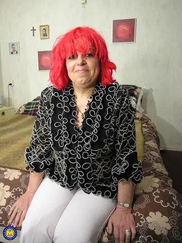 European MILF Fucks Herself with a Rubber Dildo