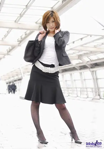 Japanese Redhead Strips Out of Her Pantyhose and Skirt