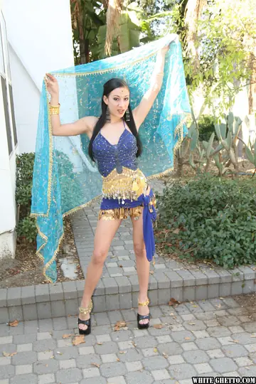 Busty Indian Brunette Poses Naked and Spreads Outdoors