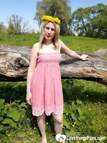 Blonde MILF with Big Tits Poses Nude in the Open Air