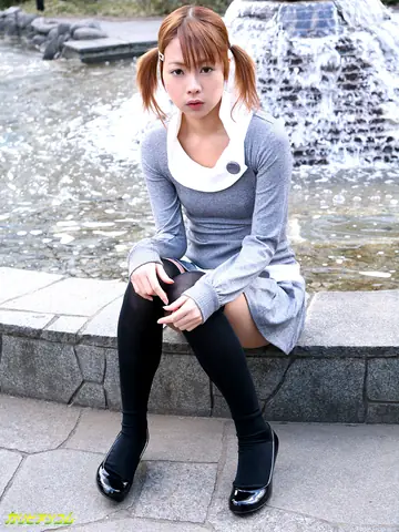 Petite Japanese Redhead in Pigtails Sucks Cock and Rides Him