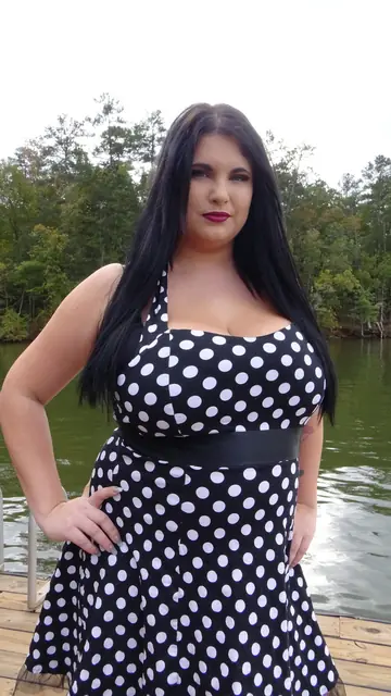 Thick Russian Brunette Strips Out of Her Dress Outdoors