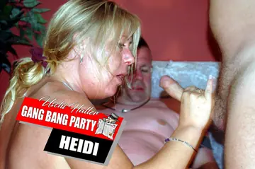 Mature Curvy Blonde Takes Multiple Men in a Gangbang