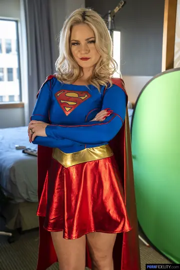 Thick Blonde in Cosplay Strips and Spreads Her Hairy Pussy
