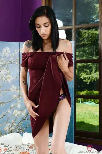 Destiny Lovee – Petite Latina with Big Tits Pulls Panties Aside to Spread