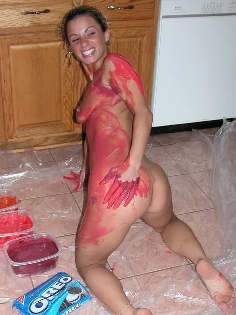 Petite MILF Covers Herself in Cake Batter in the Kitchen – photo 4 of 21