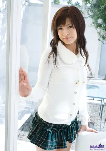 Japanese Brunette Flashes Thong and Boobs in a Skirt