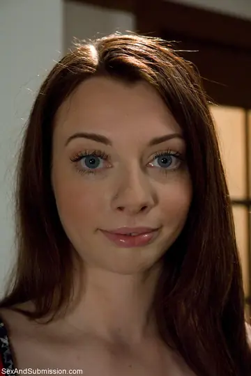 Redhead in a Skirt Endures Bondage Sex and a Blowjob