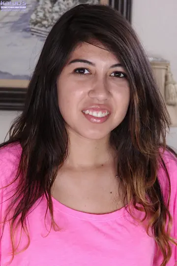 Lucy James – Brunette Latina Undresses from Jeans and Fingers Her Shaved Pussy