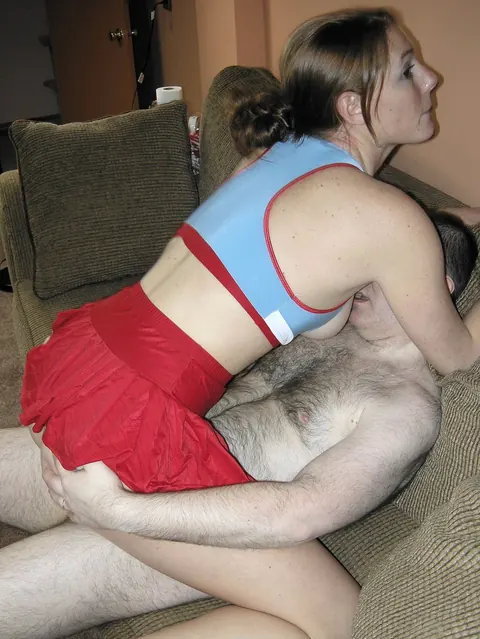 Thick Redhead Rides Cock in Uniform Skirt – photo 8 of 20