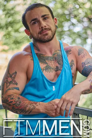 Tattooed Hairy Man Poses Nude Showing His Cock