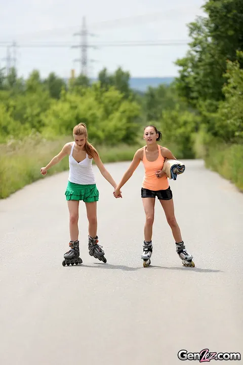 Alexis Crystal & El Storm: Two Czech Lesbians in Uniforms Use Toys Outdoors – photo 12 of 21