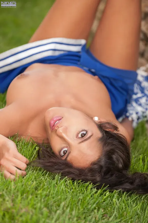 Chloe Amour: Latina in Uniform Skirt Bares Her Body Outdoors – photo 9 of 21