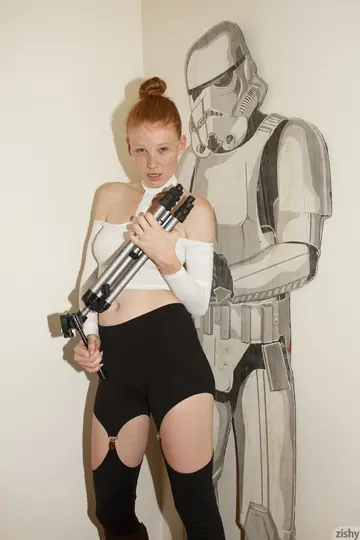 Abby Vissers – Tall Pale Redhead in Lingerie and Boots Shows Off Her Natural Tits