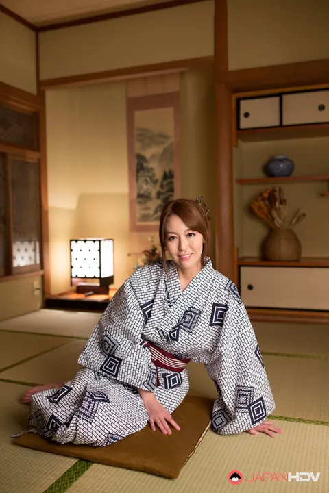 Akari Asayiri: Busty Japanese MILF Changes from Kimono into Summer Dress – photo 1 of 15