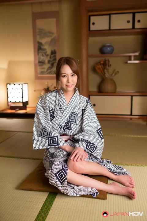Akari Asayiri: Busty Japanese MILF Changes from Kimono into Summer Dress – photo 4 of 15