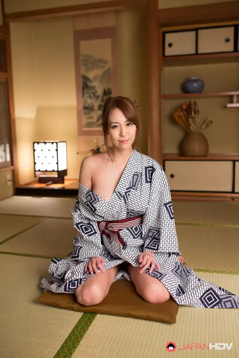 Akari Asayiri: Busty Japanese MILF Changes from Kimono into Summer Dress – photo 7 of 15