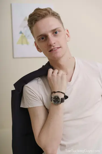 Blonde Guy Strokes His Cock and Fingers His Ass