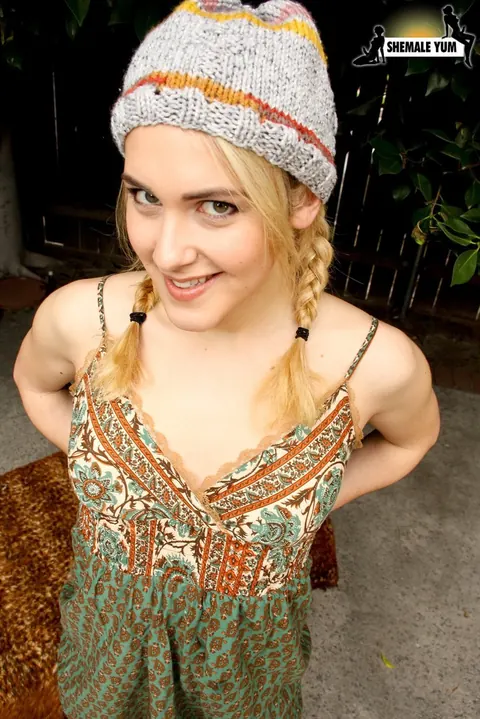Trans Woman Strips and Masturbates Outdoors – photo 1 of 15