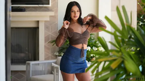 April Olsen: Slim Brunette Strips Out of Her Skirt and Heels to Flaunt Her Big Natural Tits – photo 3 of 20