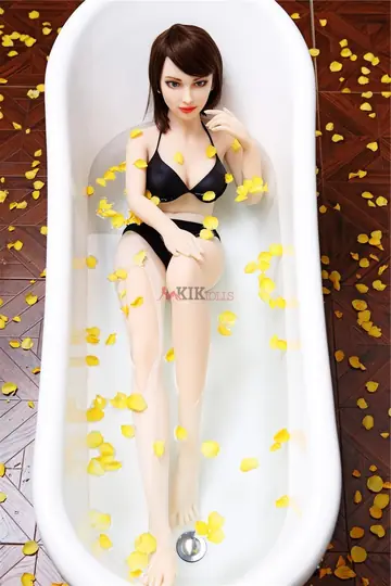 Busty Trans Woman Masturbates with a Dildo in the Bathtub