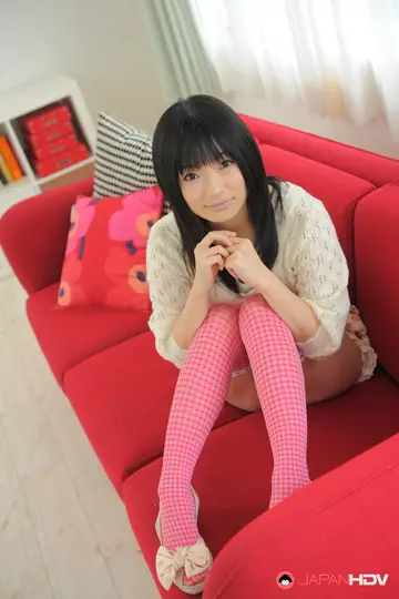 Brunette Asian Babe Shows Her Ass in Stockings and Shorts
