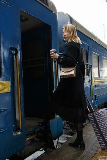 Sofi Levchenko – Tall Russian Blonde Sheds Her Clothes for Lingerie and Boots Outdoors