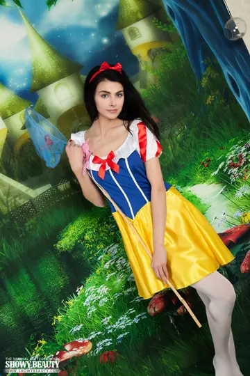 Skinny Brunette Strips Out of Her Cosplay Costume and Pantyhose