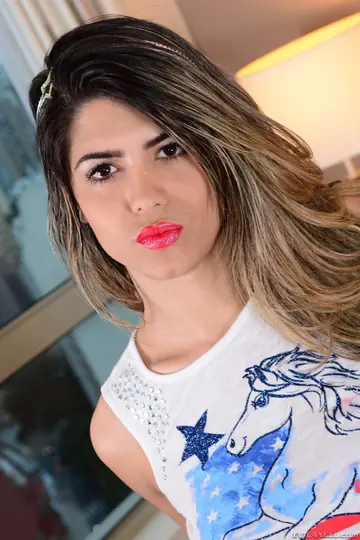 Latina Trans Woman Shows Her Enhanced Tits and Stiff Cock