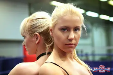 Tigerr Benson – Busty Blonde MILF and Slim Asian Brunette Wrestle and Kiss