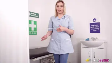 Anna Belle – Thick Blonde MILF Nurse Strips Out of Her Stockings and Panties on Medical Bed