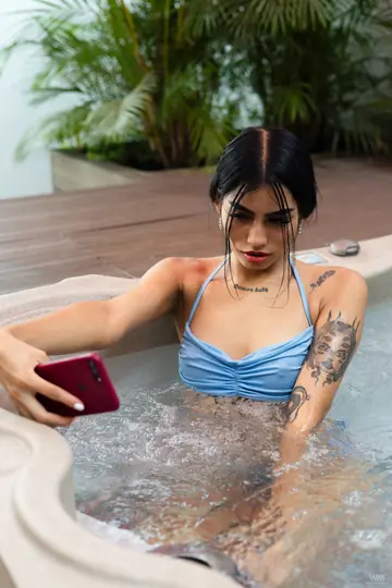 Petite Latina Strips Out of Her Lingerie and Spreads in the Bathroom