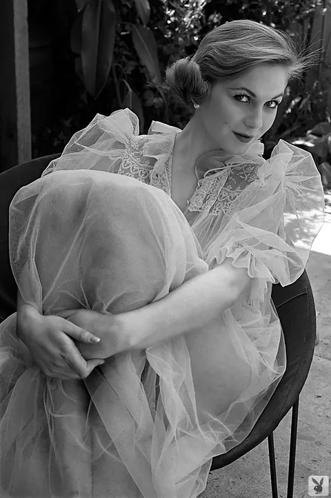 Jonnie Nicely: Redhead Posing Topless Outdoors in Black and White – photo 2 of 16