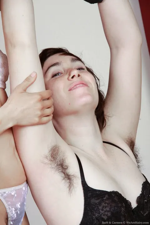 Thick Hairy Lesbians Strip, Spread and Lick Each Other – photo 7 of 12