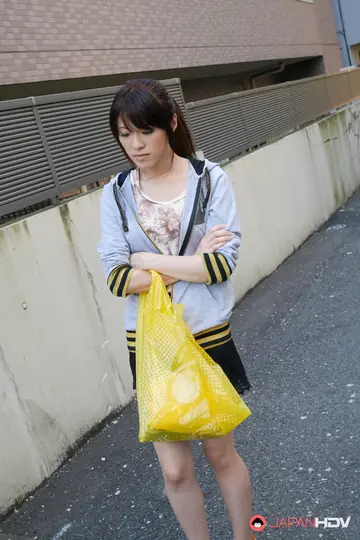 Skinny Japanese Babe Gives Public Blowjob and Takes a Facial