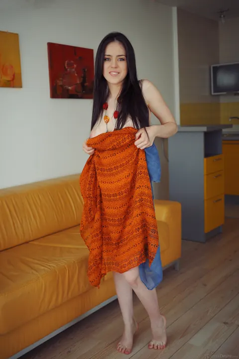 Annis A: Brunette with Natural Tits Poses and Undresses – photo 4 of 21