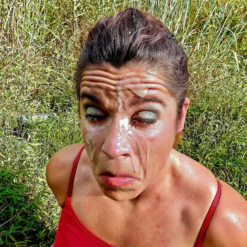 Mature Brunette MILF Gives a Blowjob and Takes a Facial Outdoors