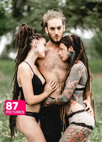 Tattooed Alt Girl in Pigtails Fucks in Group Orgy Outdoors