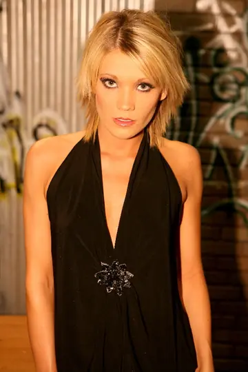 Short-Haired Blonde Masturbates and Gives a Blowjob