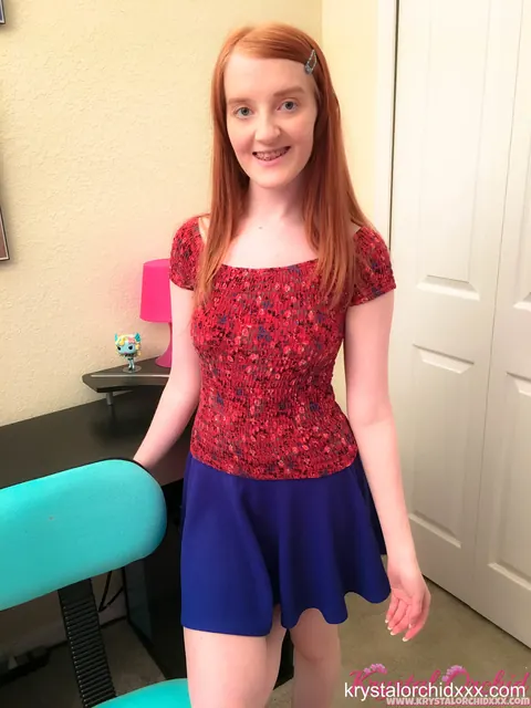 Krystal Orchid: Petite Redhead Masturbates with a Dildo – photo 1 of 15