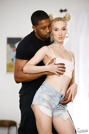Jazmin Luv – Blonde with Small Natural Tits Takes Interracial Anal and Cum in Mouth