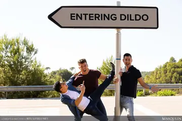 Two Men Pose Outdoors Before Anal Sex and a Facial