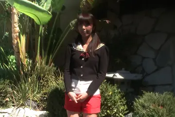 Marica Hase – Petite Asian Babe in Lingerie and Shorts Bound for a Public Gangbang