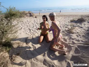 Tanya Virago – Two Blondes Free Their Big Tits on the Beach