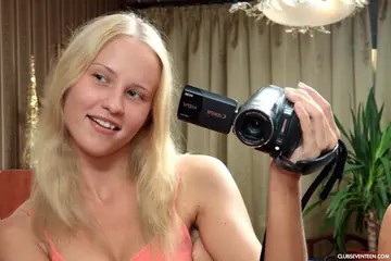 Hailey Ariana – European Blonde Peels Off Her Top and Poses Nude with Natural Tits