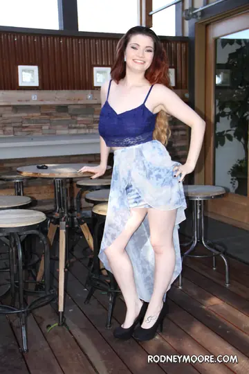 Vanity Faire – Amateur Redhead in Heels Shows Her Hairy Pussy and Takes a Cumshot