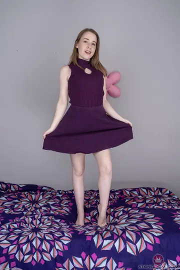 Alice Merchesi – Slim Brunette Shows Her Hairy Pussy and Small Natural Tits